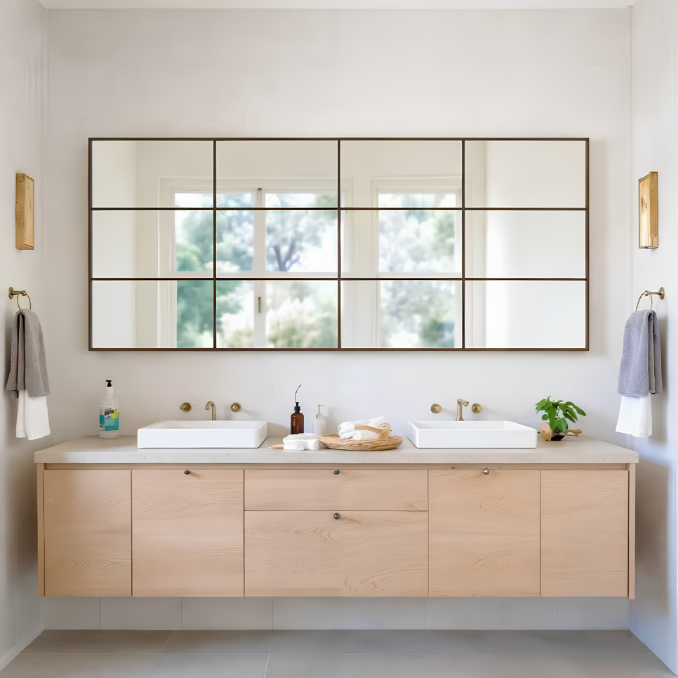Grand miroir industriel atelier horizontal | Garance