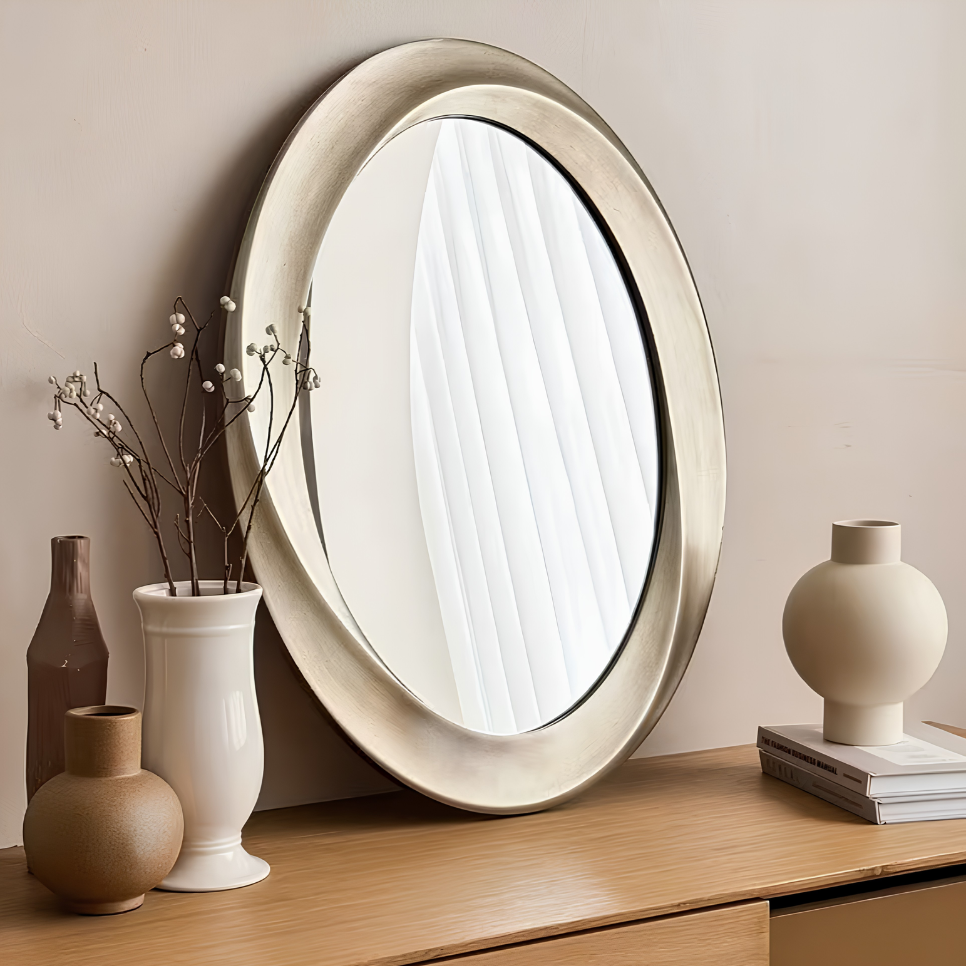 Miroir ovale doré baroque biseauté | Joséphine