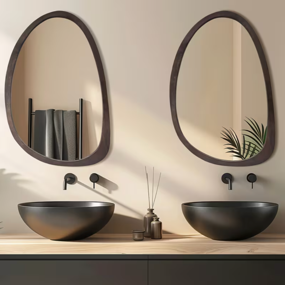 Miroir bois asymétrique organique | Naïs