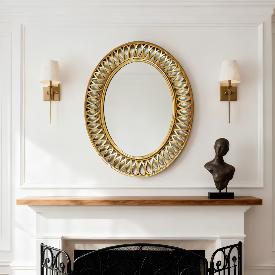 Miroir ovale doré ancien | Hortense