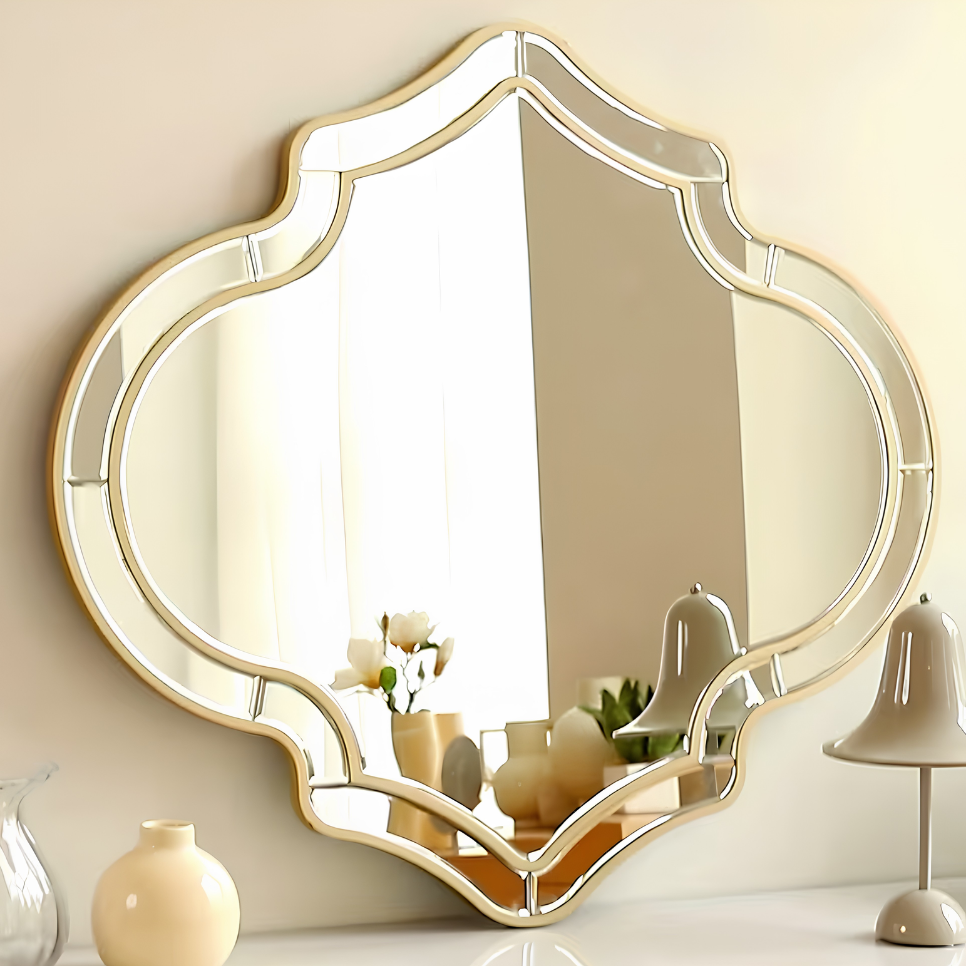 Miroir arabesque doré biseauté | Sahara