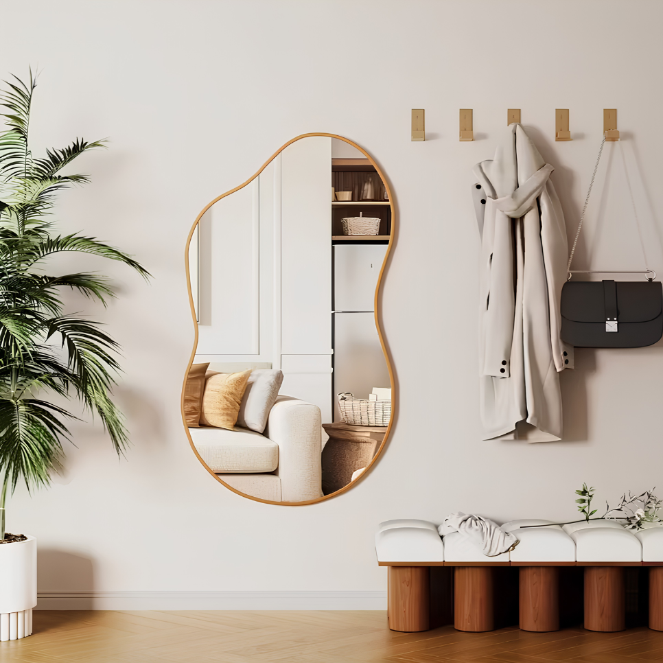 Miroir organique nuage doré | Selene