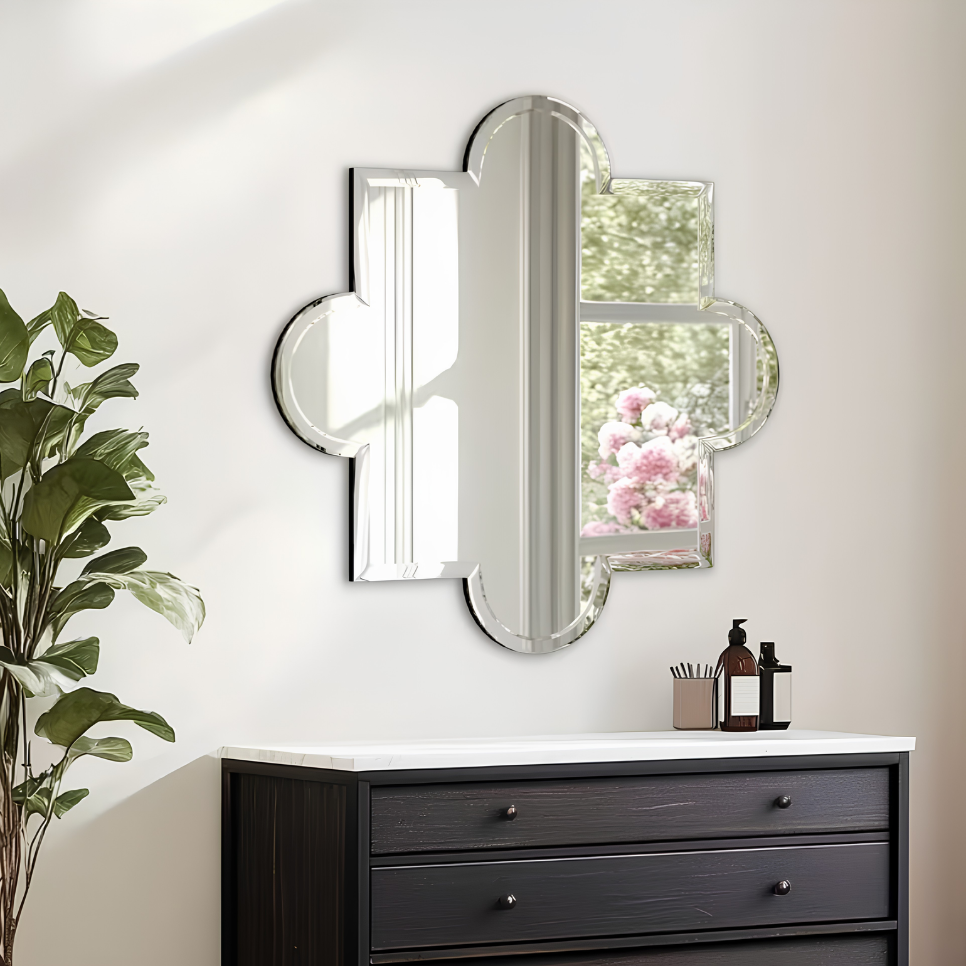 Miroir design vénitien biseauté argent | Capucine