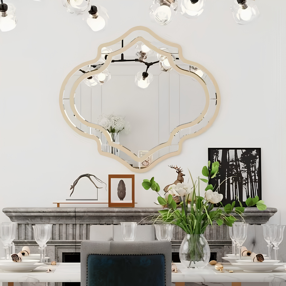 Miroir arabesque doré biseauté | Sahara