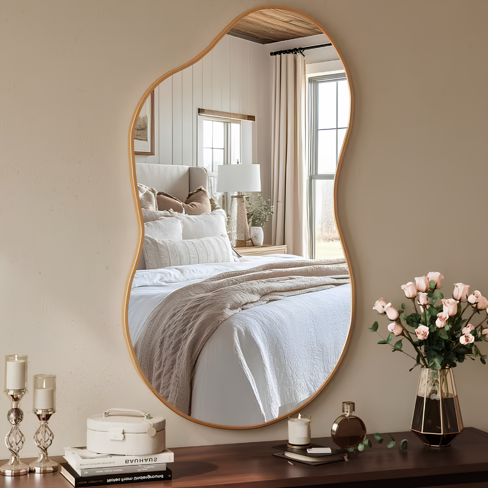 Miroir organique nuage doré | Selene