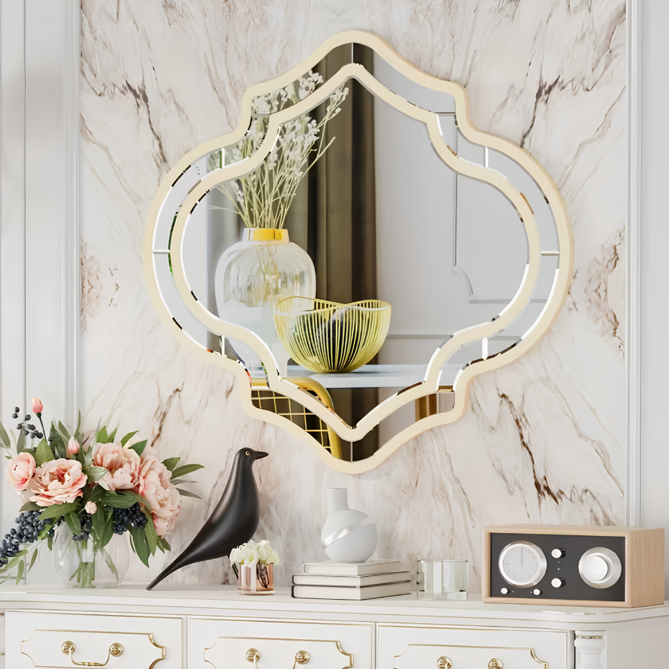 Miroir arabesque doré biseauté | Sahara