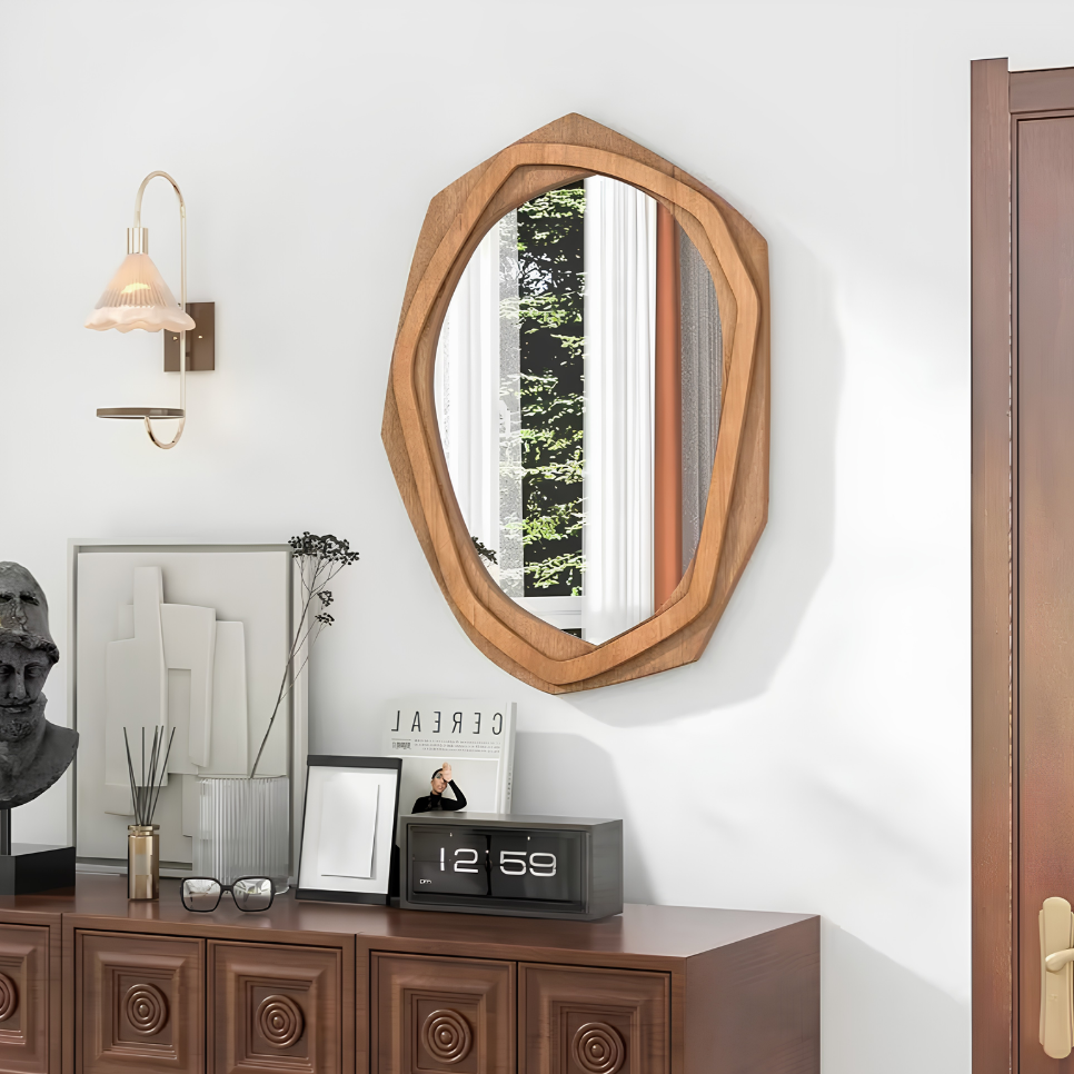 Miroir organique effet bois chêne clair | Déméter