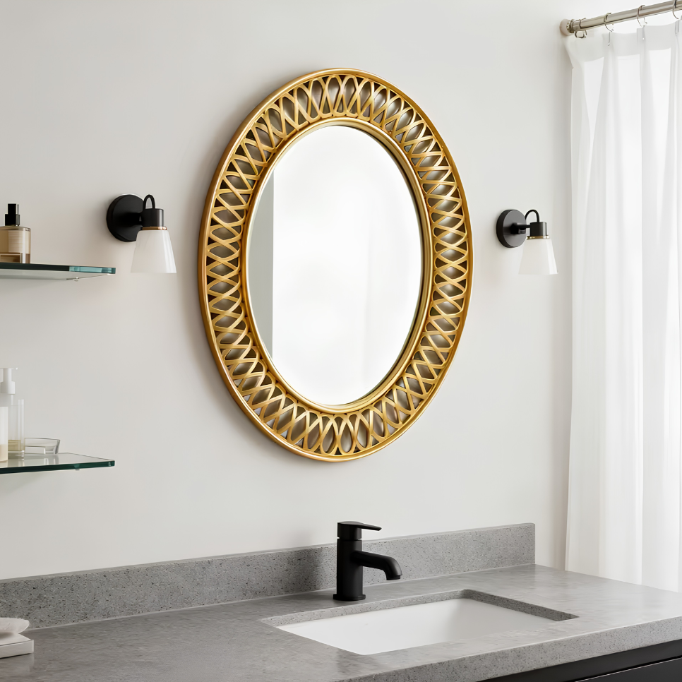 Miroir ovale doré ancien | Hortense