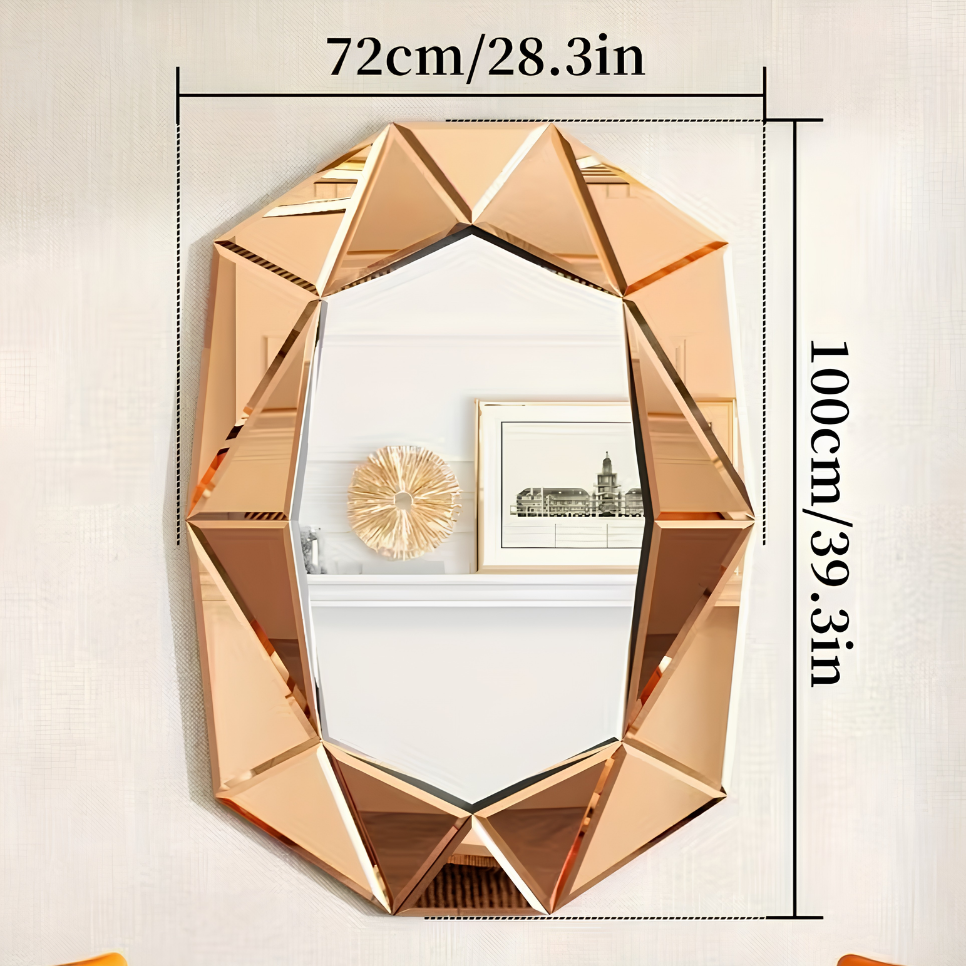 Miroir design bronze facetté géométrique | Pénélope