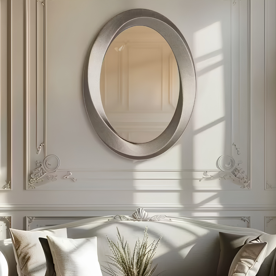 Miroir ovale doré baroque biseauté | Joséphine