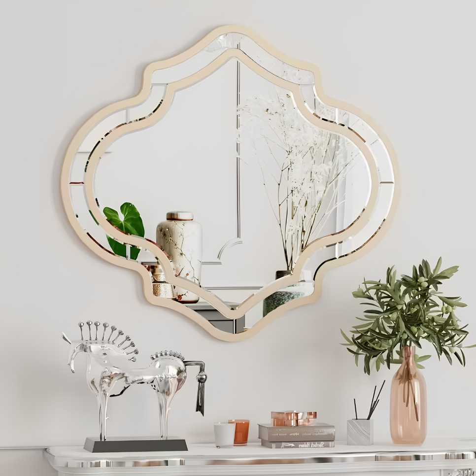 Miroir arabesque doré biseauté | Sahara